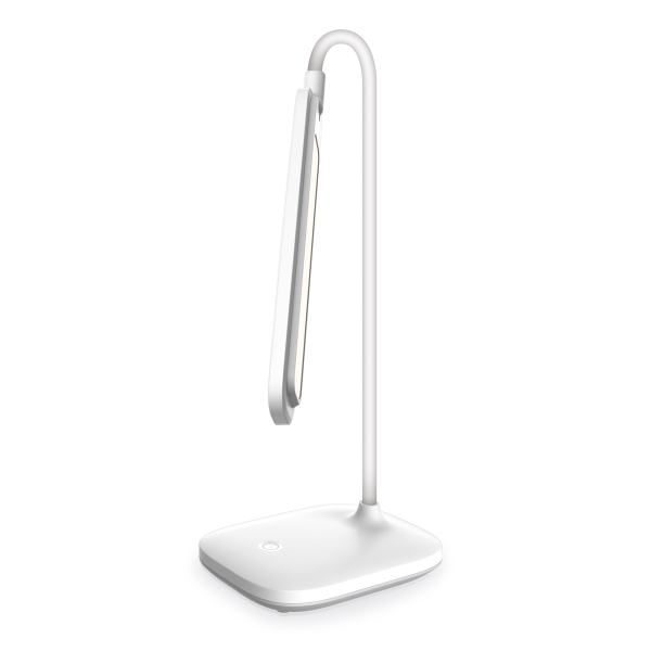 Platinet PDL6728 stolní LED lampa 5W stmívatelná, dotykové ovládání, integrovaná baterie 2400mAh, USB port, bílá