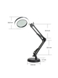 Platinet PDLD11 stolní LED lampa Magnify 10W stmívatelná s lupou, černá