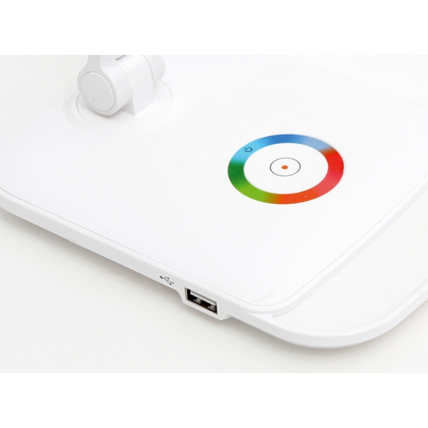 Platinet PDLQ60 stolní LED lampa 18W stmívatelná, dotykové ovládání, USB port, bílá