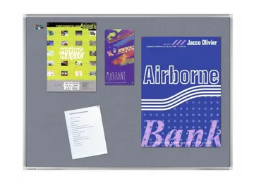 Plstěná textilní nástěnka 90x120 cm, PREMIUM, šedá