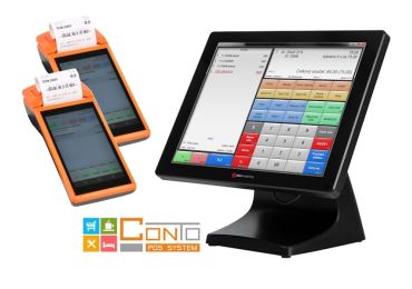 Pokladní systém Conto Max a All-in-one P1K + 2 mobilní číšníci