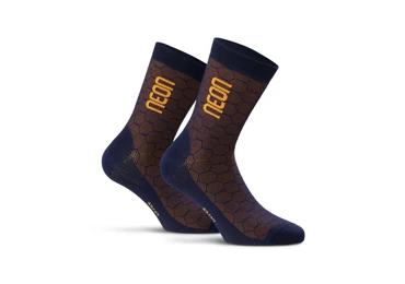 Ponožky NEON 3D Orange Fluo Blue - Velikost M (39-42)
