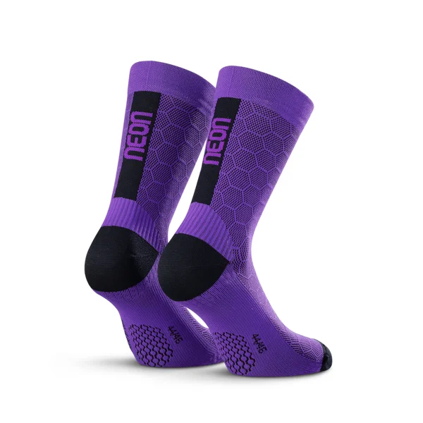 Ponožky NEON 3D Violet Black - Velikost L (44-46)