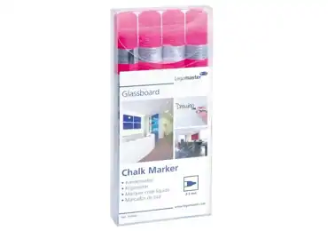 Popisovač na skleněné tabule, růžový, sada 4 kusů