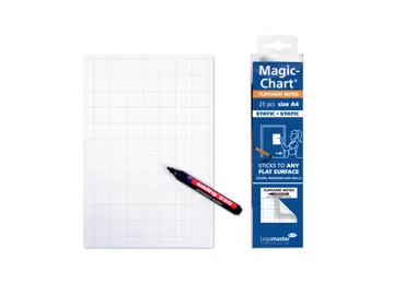 Popisovatelná folie Magic-Chart, velikost A4, bílá se čtverečky