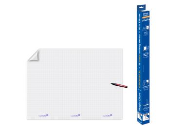 Popisovatelná folie Magic-Chart XL, 90x120 cm, bílá se čtverečky