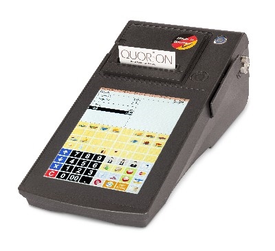 POS systém Qtouch 8 Black 2xRS, tiskárna 80mm, Lan, Dallas, MSR