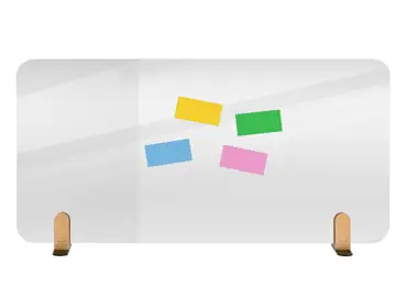 Průhledná stolní dělící přepážka 60 x 120 cm samostojící