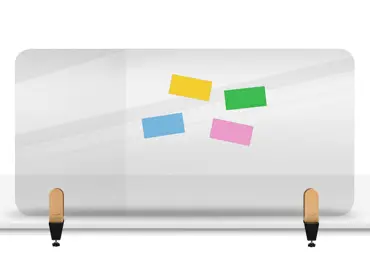 Průhledná stolní dělící přepážka 60 x 120 cm se svorkou