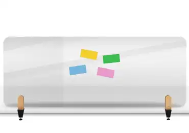 Průhledná stolní dělící přepážka 60 x 160 cm se svorkou