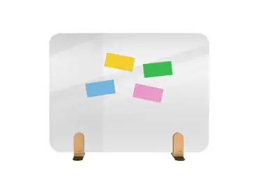 Průhledná stolní dělící přepážka 60 x 80 cm samostojící