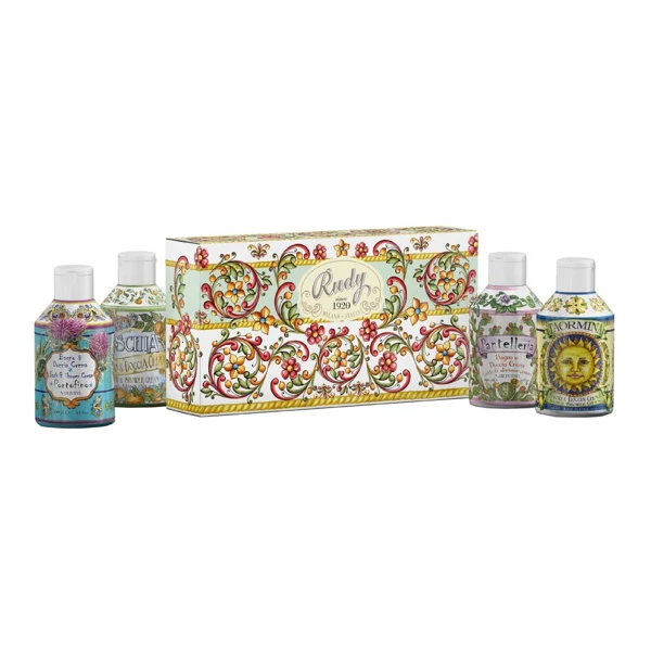 Rudy Profumi Dárková sada sprchových gelů - ISCHIA 100 ml + PANTELLERIA 100 ml + PORTOFINO 100 ml + TAORMINA 100 ml