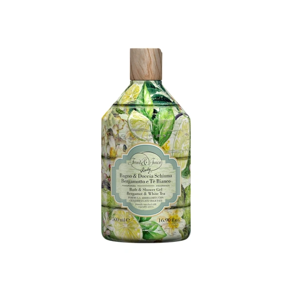 Rudy Profumi (Fruit&Juice) Sprchový gel a pěna do koupele s vůní Bergamot a bílý čaj - 500 ml