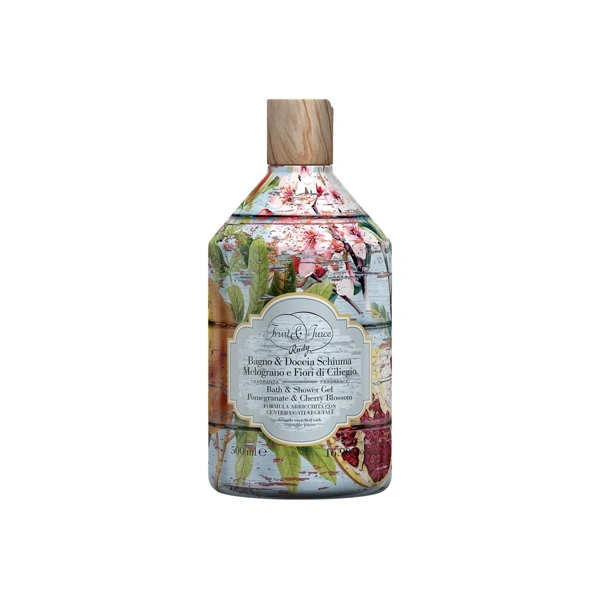 Rudy Profumi (Fruit&Juice) Sprchový gel a pěna do koupele s vůní Granátové jablko a třešňové květy - 500 ml