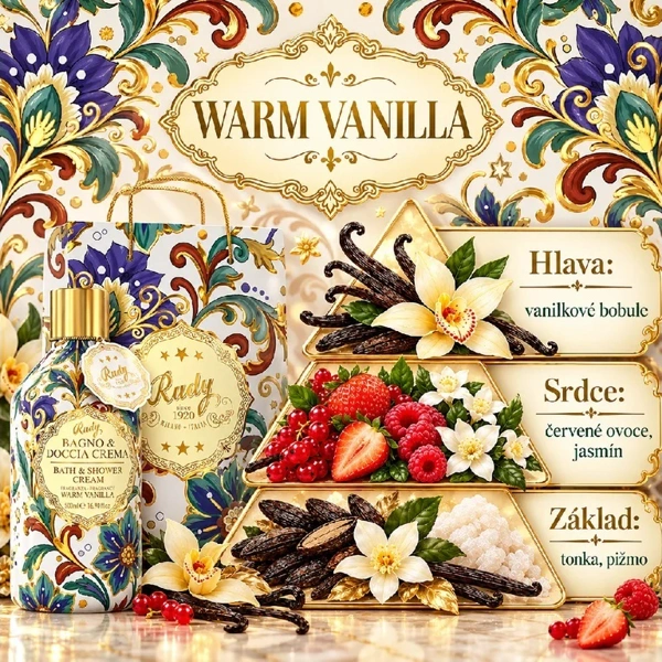 Rudy Profumi Krémová pěna do kopele a sprchy s vůní Luxury Warm Vanilla - 500 ml