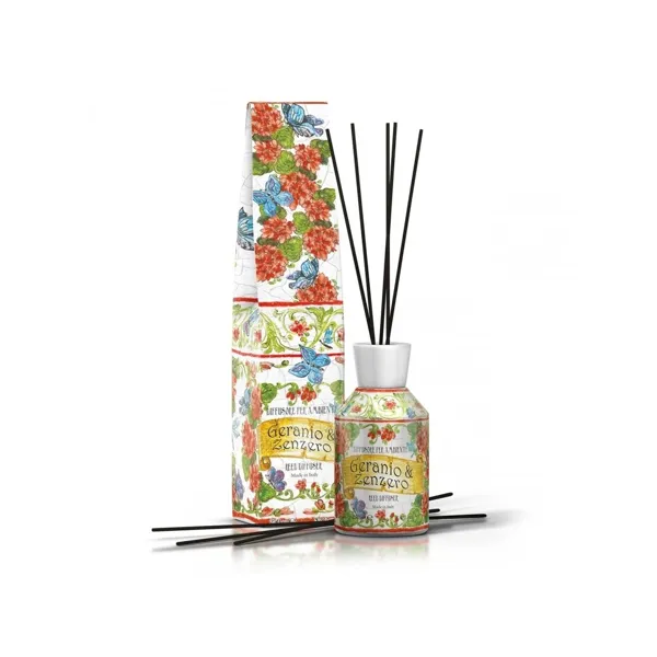 Rudy Profumi (Le Maioliche) Aroma difuzér s vůní GERANIUM & GINGER - 250 ml