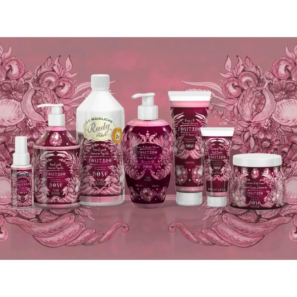 Rudy Profumi Le Maioliche Krémový sprchový gel a pěna do koupele s vůní POSITANO ROSE - 100 ml
