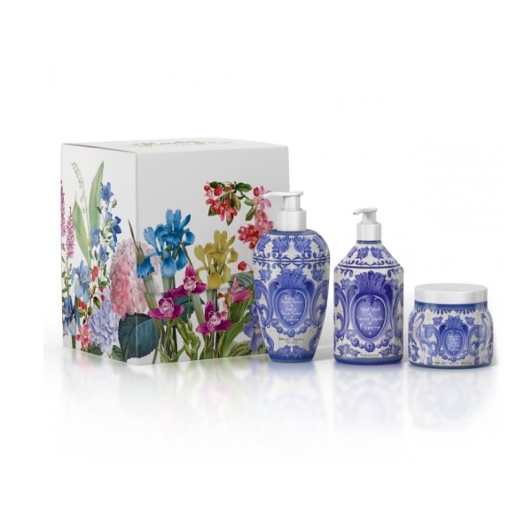 Rudy Profumi MAIOLICHE Dárková sada KIT BODY CARE Art Edition s vůní FIRENZE - sprchový gel + tekuté mýdlo + krém na tělo