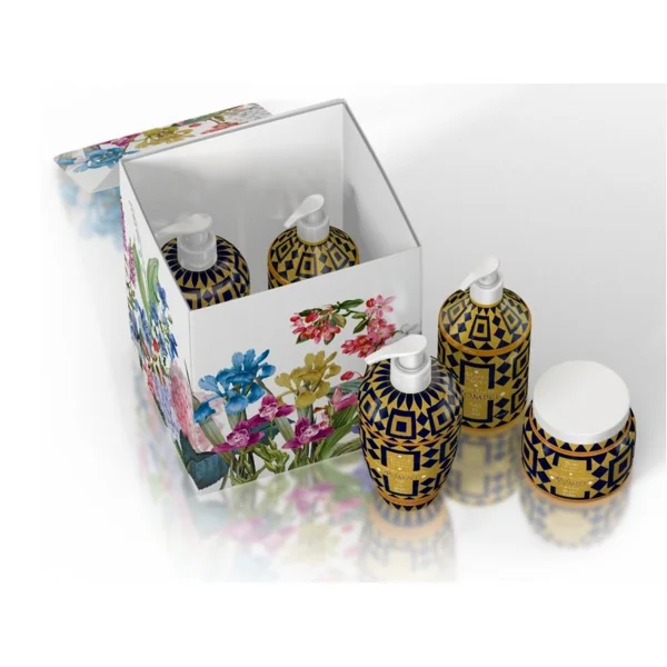 Rudy Profumi MAIOLICHE Dárková sada KIT BODY CARE Art Edition s vůní POMPEI - sprchový gel + tekuté mýdlo + krém na tělo