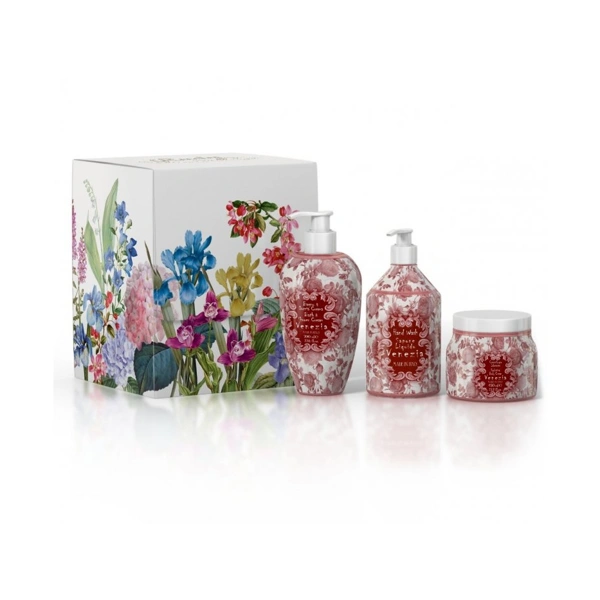 Rudy Profumi MAIOLICHE Dárková sada KIT BODY CARE Art Edition s vůní VENEZIA - sprchový gel + tekuté mýdlo + krém na tělo