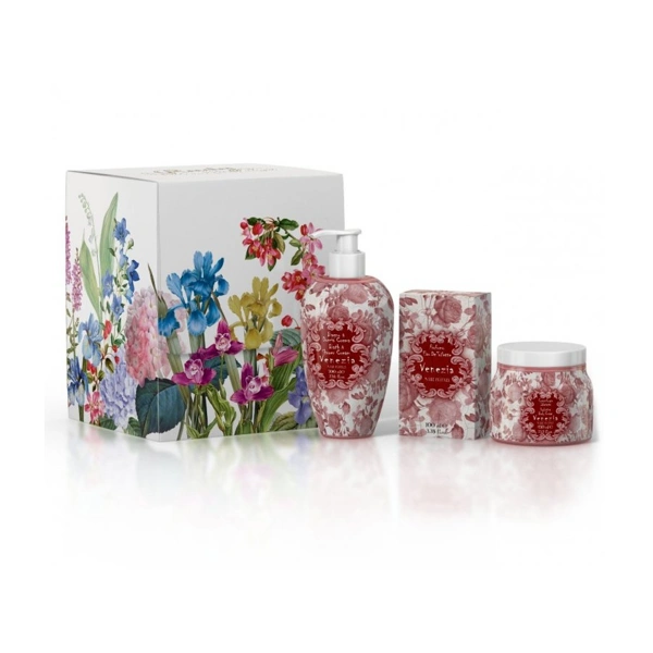 Rudy Profumi MAIOLICHE Dárková sada KIT FRAGRANCE Art Edition s vůní VENEZIA - sprchový gel + toaletní voda + krém na tělo