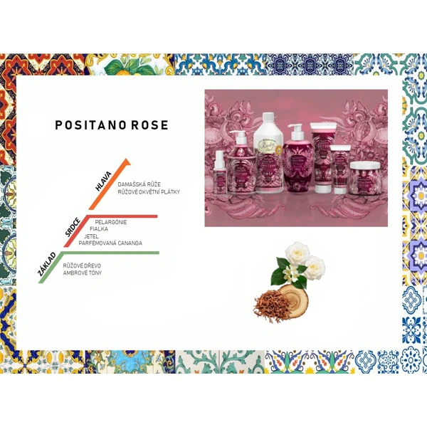 Rudy Profumi MAIOLICHE Luxusní extra jemné tekuté mýdlo na ruce s vůní POSITANO ROSE - 500 ml