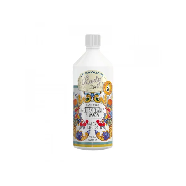 Rudy Profumi MAIOLICHE Náplň mýdlo na ruce s vůní SICILIAN ORANGE BLOSSOM - 1000 ml