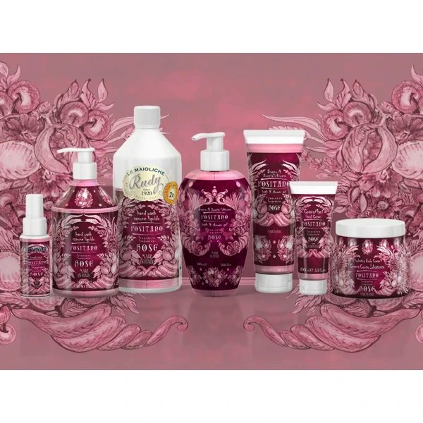 Rudy Profumi MAIOLICHE Sprchový gel a pěna do koupele s vůní POSITANO ROSE - 250 ml