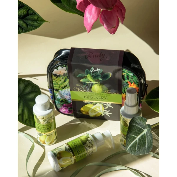 Rudy Profumi (Nature&Arome) Dárková sada s vůní BERGAMOT - sprch. gel 100 ml + tělov. krém 100 ml + parf. sprej 100 ml