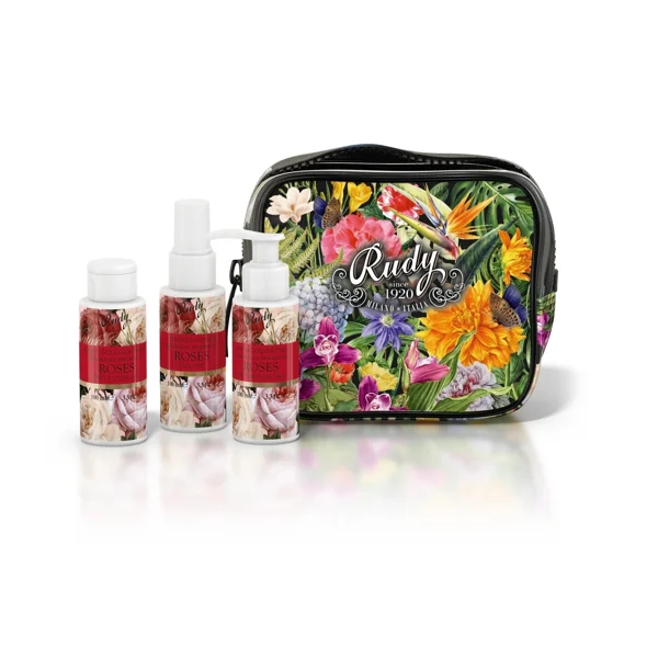 Rudy Profumi (Nature&Arome) Dárková sada s vůní ROSES - sprch. gel 100 ml + tělov. krém 100 ml + parf. sprej 100 ml