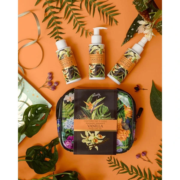 Rudy Profumi (Nature&Arome) Dárková sada s vůní VANILLA - sprch. gel 100 ml + tělov. krém 100 ml + parf. sprej 100 ml