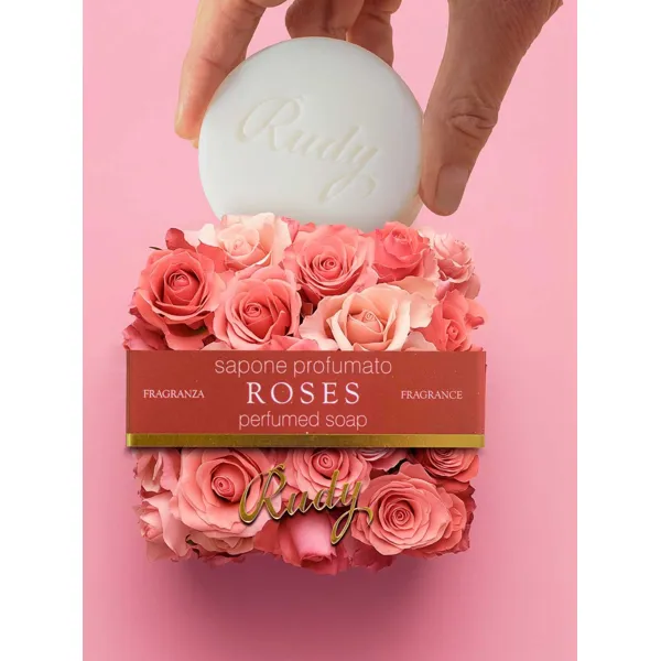 Rudy Profumi (Nature&Arome) Tuhé mýdlo s vůní ROSES - 100 g