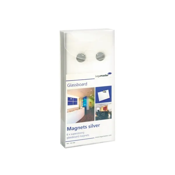 Sada 6 ks extra silných neodymových magnetů pro skleněné tabule Glassboard