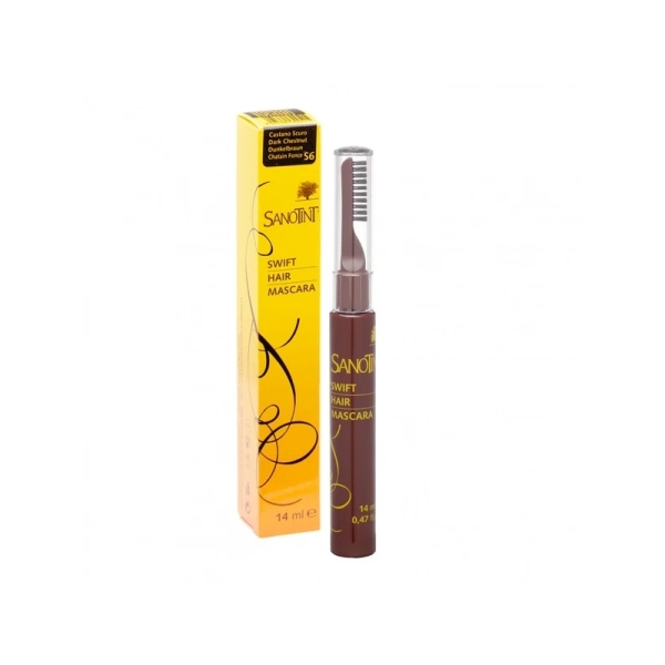 Sanotint Řasenka na vlasy Swift hair mascara S6 (tmavý kaštan) - 14 ml