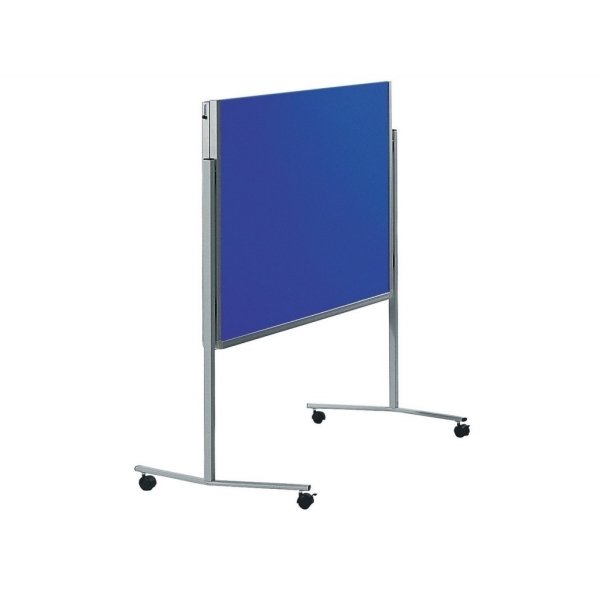 Skládací mobilní textilní tabule / nástěnka 150x120 cm, PREMIUM, modrá