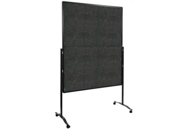 Skládací mobilní textilní tabule / nástěnka 150x120 cm, PREMIUM PLUS, antracitová
