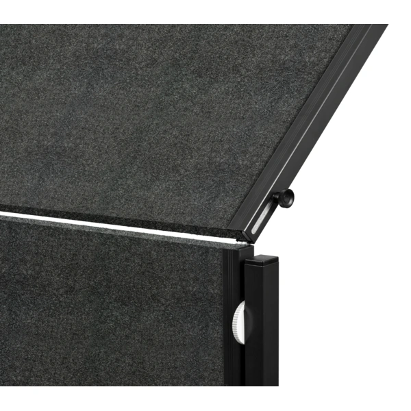 Skládací mobilní textilní tabule / nástěnka 150x120 cm, PREMIUM PLUS, antracitová