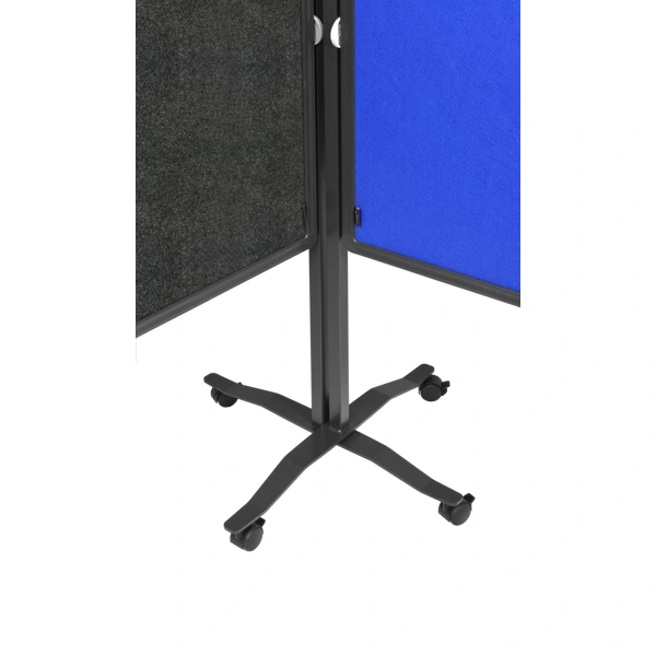 Skládací mobilní textilní tabule / nástěnka 150x120 cm, PREMIUM PLUS, antracitová