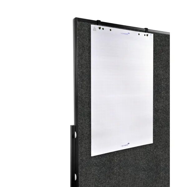 Skládací mobilní textilní tabule / nástěnka 150x120 cm, PREMIUM PLUS, antracitová