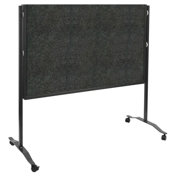 Skládací mobilní textilní tabule / nástěnka 150x120 cm, PREMIUM PLUS, antracitová