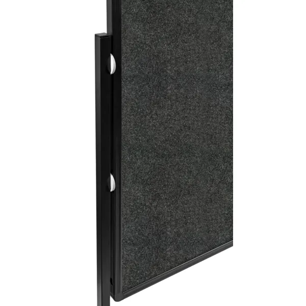 Skládací mobilní textilní tabule / nástěnka 150x120 cm, PREMIUM PLUS, antracitová