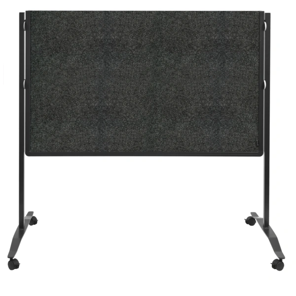 Skládací mobilní textilní tabule / nástěnka 150x120 cm, PREMIUM PLUS, antracitová