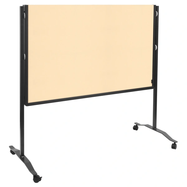 Skládací mobilní textilní tabule / nástěnka 150x120 cm, PREMIUM PLUS, béžová