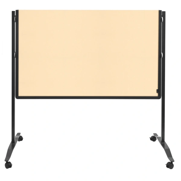 Skládací mobilní textilní tabule / nástěnka 150x120 cm, PREMIUM PLUS, béžová