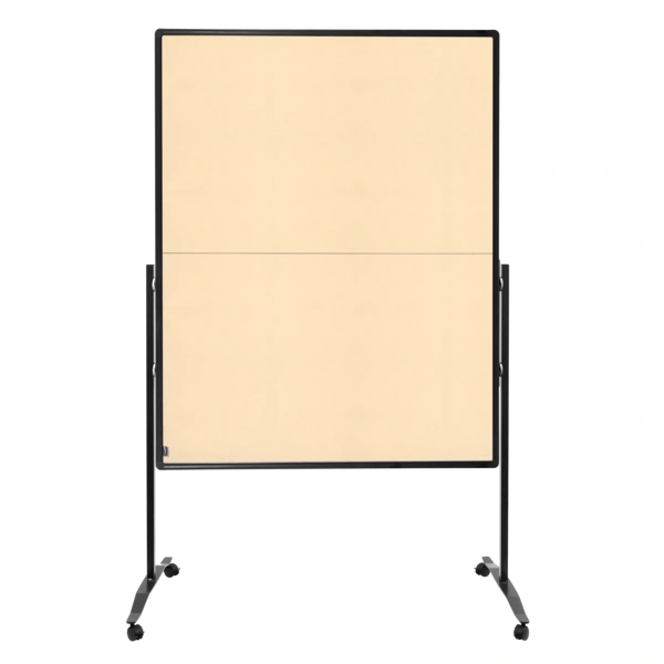 Skládací mobilní textilní tabule / nástěnka 150x120 cm, PREMIUM PLUS, béžová