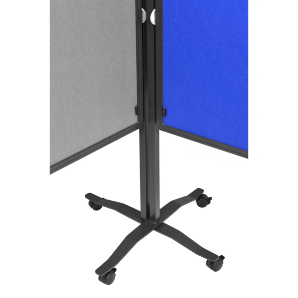 Skládací mobilní textilní tabule / nástěnka 150x120 cm, PREMIUM PLUS, modrá