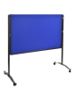 Skládací mobilní textilní tabule / nástěnka 150x120 cm, PREMIUM PLUS, modrá