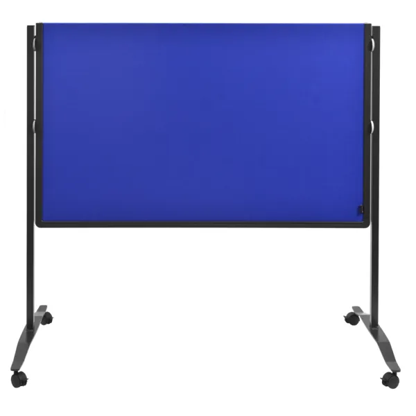 Skládací mobilní textilní tabule / nástěnka 150x120 cm, PREMIUM PLUS, modrá