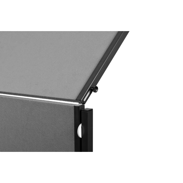 Skládací mobilní textilní tabule / nástěnka 150x120 cm, PREMIUM PLUS, šedá