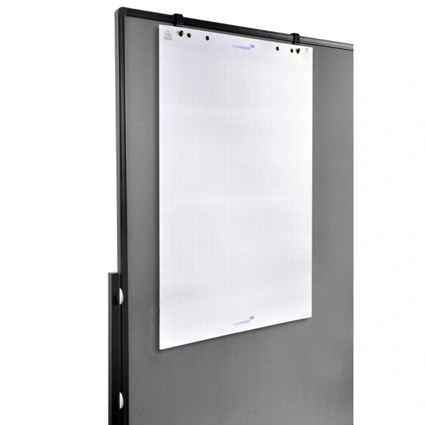 Skládací mobilní textilní tabule / nástěnka 150x120 cm, PREMIUM PLUS, šedá